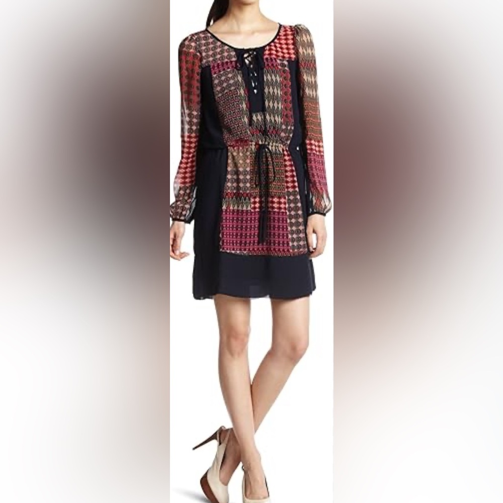 Maeve {Anthropologie Navy Long Sleeve Dress size L NWOT